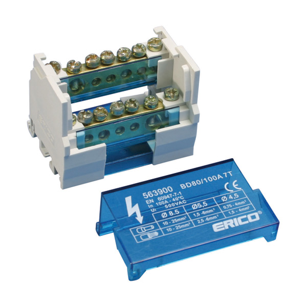 Dvopolni distributivni blok 80A do 100A